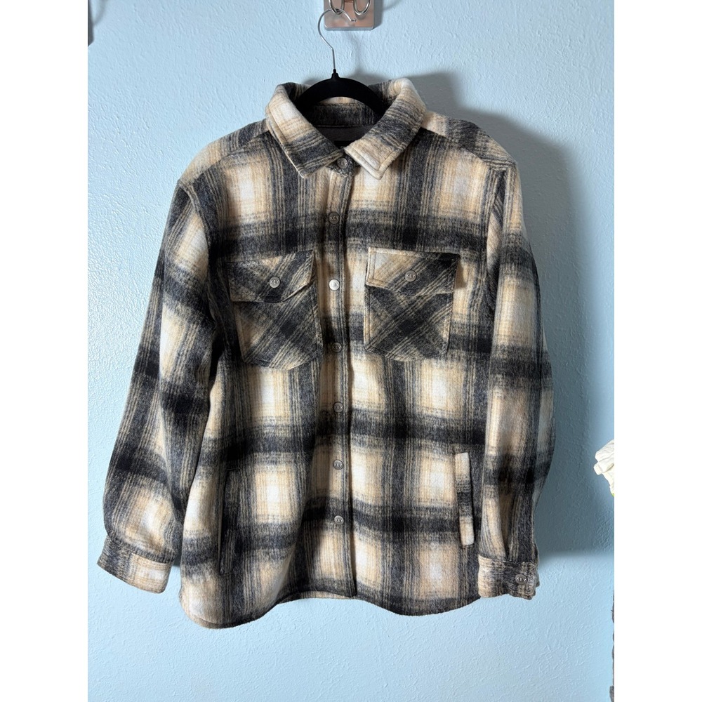 Key Industries Kingston Flannel Chore Jacket Mens L Lined Snap Front Gorpcore